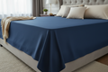 90%Cotton 10% Polyester Fitted Sheet Navy King Bed Size
