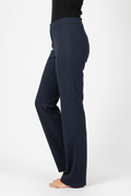 Dark Navy Woven Lycra Self Textured Straight Pants