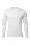 Premium White Lycra Full Sleeves Tee with 4-Way Stretch